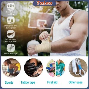 Elastic Bandage Tape Athletic Wrap Tape Self-adhesive Muscle Finger Protective Bandage Pet Wrapping Bandage Wrist Finger Support Sports Protector