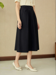 YINER | Elastic High-Count Cotton A-Line Summer Half Skirt