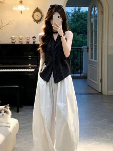 NIUVIES | Trendy Korean OOTD Set Womens Summer Wide Leg Pants Suit