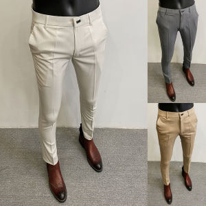 Men Suit Pants 2026 Dress Pantalone Hombre Stretch Slim Formal Trousers Calça Masculina Solid Casual Pants Fashion Men Clothing