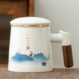 Jade Tea Water Separating Cup Ceramics Mug Tea Can Set