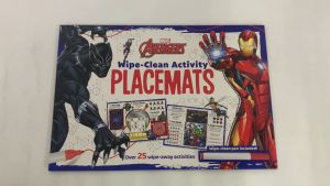 Marvel Avengers Wipe Clean Activity Book with Pen to Write on Glossy Placemats & Solve Puzzles for Kids