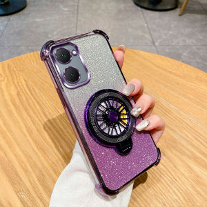 Vivoy16 Phone Case New Arrival Glitter Fashion Soft Shell 4G Applicable Vivoy35 Magnetic Suction Rotate Gyro Bracket 5G Decompression Classy Y59 All Wrapped Creative Ultra-Thin Iqooz7i Drop-Resistant Protective Cover