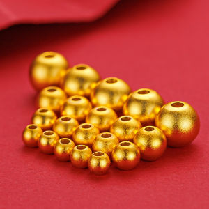 Ancient Method Gold Sandblast Small Golden Beads Imitation 3D round Beads DIY Bracelet Accessories Alloy/Gilded/Plated