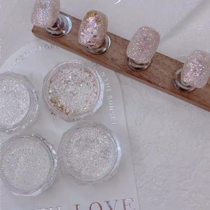 Nail Makeup Sea Salt Diamond in the Debris Powder Glitter Powder Flashing Nail White Snow Dyed Powder Internet Hot Nail Sequins Ornament