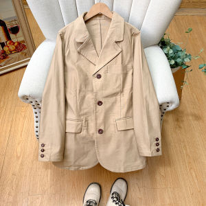 Retro Japanese Style Men Women Casual Suit Jacket Quality Superb Hard And Wide Cotton Polyester Blend Long Sleeve Coat