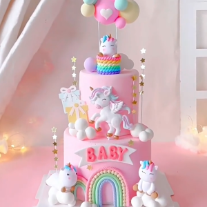 DINOSO Cake Topper Mini 3D Karakter Unicorn Topper Dekorasi Hiasan Kue Ulang Tahun
