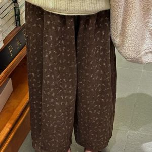 plus Size Corduroy Wide Leg Pants Casual Mens Loose Fit Autumn Winter New Style Fleece Lined Comfortable Straight Cut Trousers