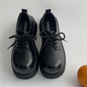 Retro Large Head Small Leather Shoes Womens 2025 New Spring Autumn Japanese JK Thick Bottom Heightening Shoelaces All-Match Spring Autumn Single Shoes