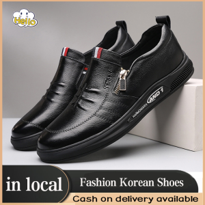 2024 Casual Shoes For Men Leather Shoes Leather Boots Fashion Korean Shoes