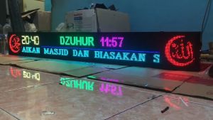 JAM SHOLAT IQOMAH JWS005-RGB TARTIL 167X20X5cm multi color AUTO TARHIM CANTIK high quality bergaransi