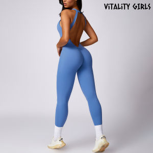 Vitality Girls Pilates One-Piece Yoga Clothes Backless Fitness Speed Dry Tightening with Chest Pad Butt Lifting Slimming