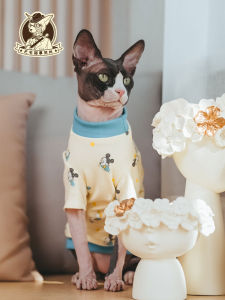 Pure Cotton Vest for Hairless Cats Anti Shedding Sphinx Devon Rex Kittens Costume Princess Style Pet Clothing Accessories