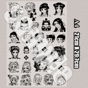 Manga Anime Sticker Mobile Phone Case Sticker Hollow out Earphone Cup Sticker Cartoon Anime Bé Gáis Whispers Personalized