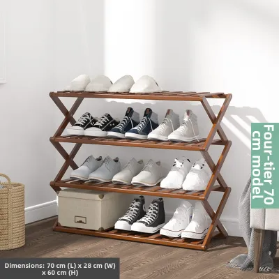 GENUO | Multifunctional Bamboo Shoe Rack Household Small Storage