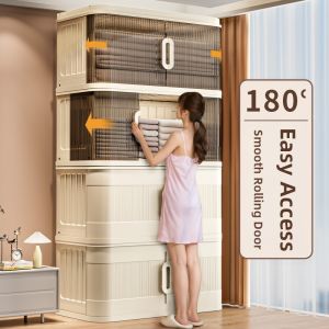 Multi-Function Foldable Transparent Storage Cabinet
