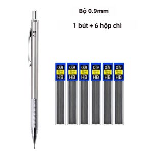 MROOFUL | 7 Cái/bộ Bút Chì Cơ Khí Bằng Kim Loại Đường Kính 0.5-2.0 Mm Bộ Viết Chống Trượt Có Chì Nạp Lại Cho Trường Học HB Lớp