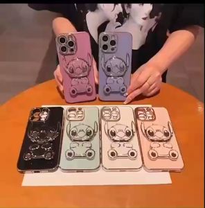 เคสโทรศัพท์ สำหรับรุ่น SAMSUNG A36 A56 A16 A17 5G วัสดุซิลิโคนนิ่ม พร้อมขาตั้งกระจกแต่งหน้า ดีไซน์หรูหรา กันกระแทก ตั้งได้ ลาย สติ๊ก stitch น่ารัก