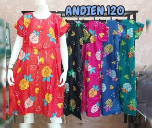 Daster andin Viral full kancing ld 120 bahan rayon adem