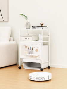 Nagami Multi-Layer Mobile Storage Rack for Sweeping Robot under Empty Shelf Home Organization Carbon Steel Living Room