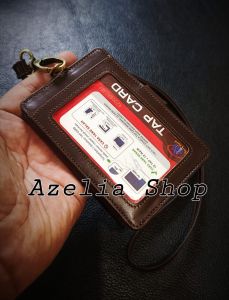 Lanyard Kulit sapi-dompet kartu id card holder-name tag kalung