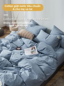 Deesse | Bộ Đồ Chăn Ga Gối Cotton Trơn