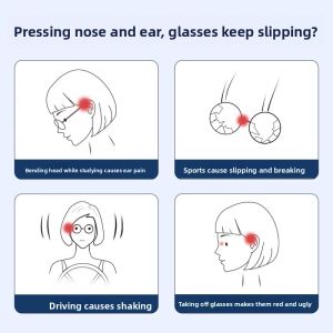 Anti-Slip Silicone Gel Ear Hook Holder for Glasses Shery Anti-Fall Ear Cushion Protector Wear-Resistant Leg Cover Fixed Position