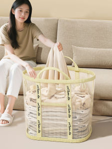 Laundry Basket with Handle Home Toy Storage Bin for Living Room Camping Dorm Large Capacity Storage Basket Dirty Clothes Bag