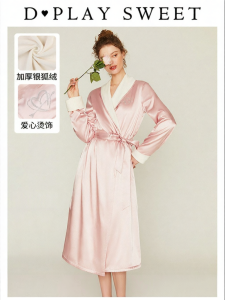 Winter French Luxury Thickened Warm Fleece Bathrobe