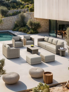 PURPLE LEAF | Purple Leaf Outdoor Aluminum Sofa