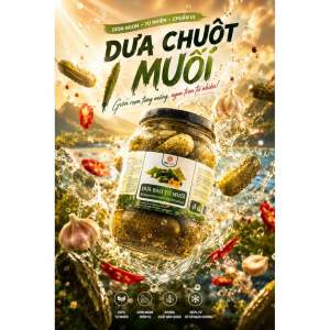 Dưa Bao Tử Muối TMI Foods Công Nghệ Nga 720g - Dưa Chuột Muối Giòn Ngon Chuẩn Vị Nga [Hàng Chính Hãng]