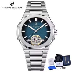 PAGANI DESIGN New Mechanical Hollow-Out Tourbillon Men Watch Sport Elegant Sapphire Waterproof Watch Japan Movt 316L Steel Clock