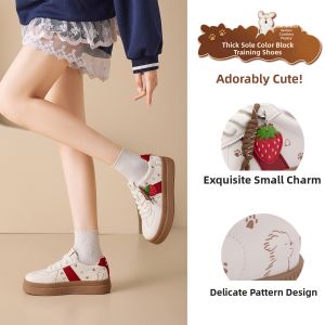 Josiny | Fashionable Red Ladies Trainers with Thick Soles
