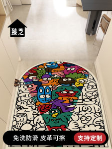 Customizable Leather Entrance Door Mat Anti-Slip Luxury Home Door Mat Easy Clean Dust Removal Machine Washable Rectangle Shape