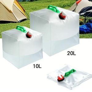 10L/20L Outdoor Folding Water Bag Large Capacity Portable Water Bag Big Container Kettle Plastic Bucket Camping Equipment Supply