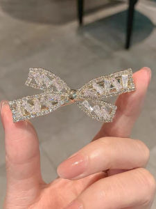 Crossed Butterfly Knot Hair Clip Side Part Forehead Clamp Zircon Duckbill Popular Internet Celebrity Hair Accessories XUYE