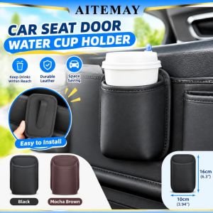 Aitemay đựng đồ xe hơi phổ biến Túi Da 16*10cm cửa xe ghế sau ngăn để cốc đồ sắp xếp đa năng cho cốc các đồ vật nhỏ chìa khóa điện thoại