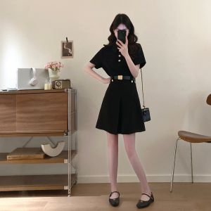 Slimming Conceal Stomach Long Dress Black