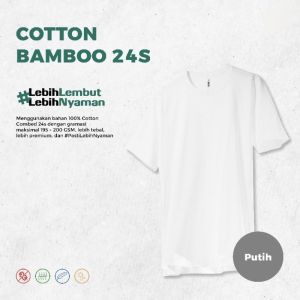 Manly ( ANTI BAKTERI ) Kaos Polos Katun Bambu 24s / Kaos Polos Cotton Bamboo