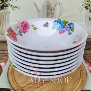 PROMO GRATIS SENDOK 1/2LUSIN MANGKUK MELAMIN MOTIF KEMBANG TERBARU