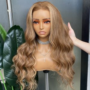 GLAMOROUS | P4/27 Color Body Wave 13x4 HD Lace Frontal Wig Long Inches Hair Remy Human Hair Wig