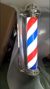 90/70- Pole Lamp Waterproof Red White Blue Rotating LED Light Bar Logo Hair Salon 220V