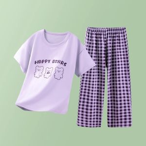 CHENGQU | Cotton Summer Lightweight Childrens Sleepwear Set