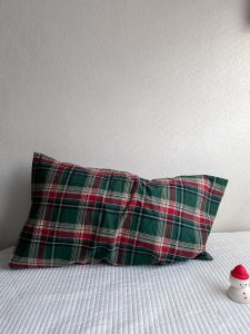 Tấm Lót Gối Vải Cotton Nguyên Chất Retro Plaid Đơn Lẻ Có Thể Giặt Được Dùng Cho Mọi Loại Da Phù Hợp Với Mọi Lứa Tuổi