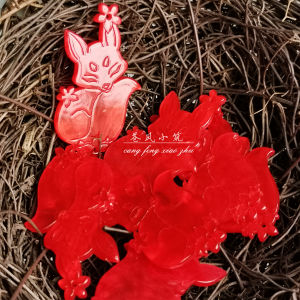 ห้อยหูทำมือ Acetate Fox 2 ชิ้น อุปกรณ์ตกแต่งผม DIY ขนาดเล็ก สีใหม่ อุปกรณ์ทำเครื่องประดับแฟชั่น วัสดุอื่นๆ