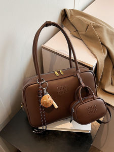 New Large Capacity Womens Handbag Bowling Bag Tote Bag Crossbody Bag Stylish PU Leather Fashionable And Practical