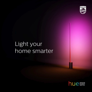 Philips Hue Signe Smart Floor Lamp Black - White and Color Ambiance LED Color-Changing Light - 1 Pack - Control with Hue App - Works with Alexa Google Assistant and Apple Homekit