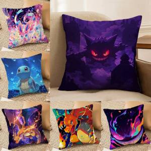 Bandai | Pokemon Paldea Region Anime Plush Pillow Cover Soft Short Plush Cushion Cover For Sofa Bedroom Home Decor Gift