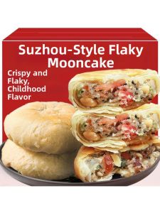 Su Style Flaky Crust Five Nuts Mooncake Traditional Snack