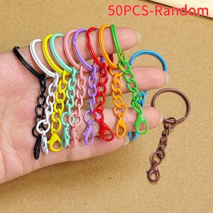 Chains Lobster Clasps For DIY Jewelry Making 50pcs Colorful Keyrings With Keychain Connector Hooks Bags Holder Supplies